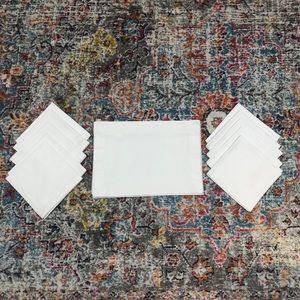 Set of 10 placemats and 10 “M” monogrammed napkins